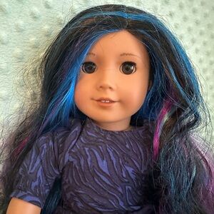 Retired American Girl Doll with Blue and Purple Hair
